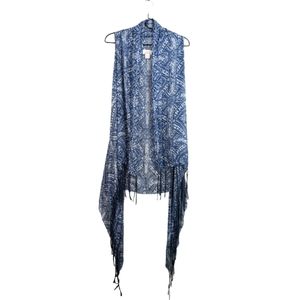 Ariat Blue Patterned Shoulder Shawl or Swim Coverup